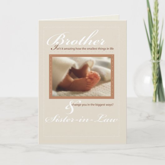 Broer en zuster-in-law Gefeliciteerd Nieuwe baby Kaart (Voorkant)