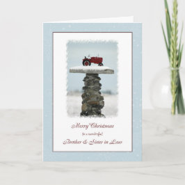 Broer en zuster in Law Kersttrekker Feestdagen Kaart