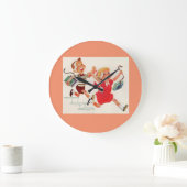 broer en zuster op hun manier aan school grote klok (Huis)