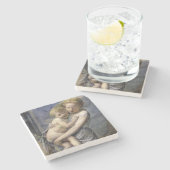 Broer en zuster stenen onderzetter (Zijkant)
