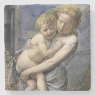 Broer en zuster stenen onderzetter