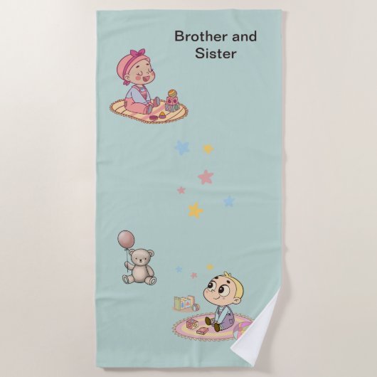 Broer en zuster strandlaken (Voorkant)