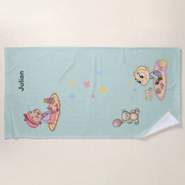 Broer en zuster strandlaken