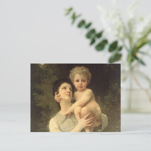 Broer en zuster van William Adolphe Bouguereau Briefkaart (Staand voorkant)