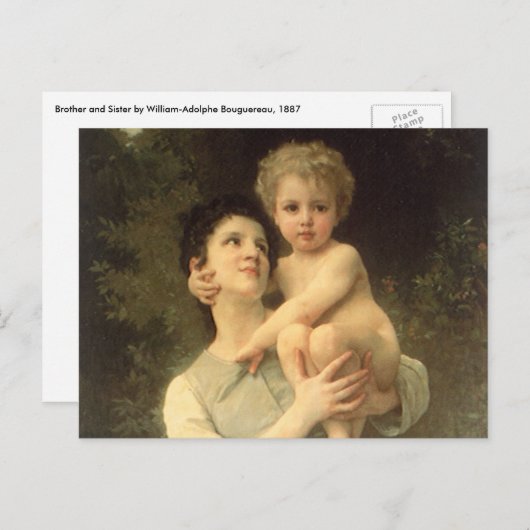 Broer en zuster van William Adolphe Bouguereau Briefkaart (Voorkant / Achterkant)