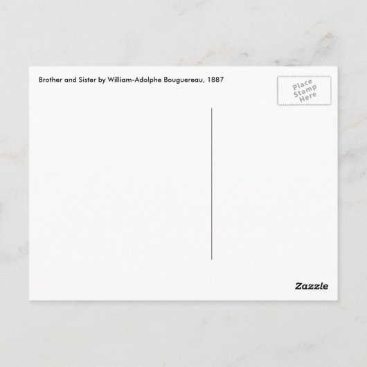 Broer en zuster van William Adolphe Bouguereau Briefkaart (Achterkant)