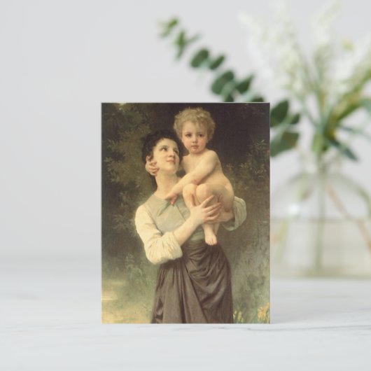Broer en zuster van William Adolphe Bouguereau Briefkaart (Staand voorkant)