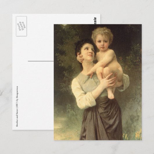 Broer en zuster van William Adolphe Bouguereau Briefkaart (Voorkant / Achterkant)