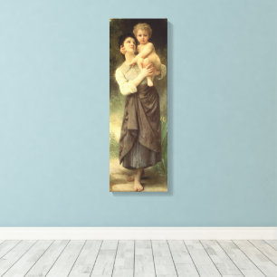 Broer en zuster van William Adolphe Bouguereau Canvas Afdruk