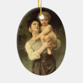 Broer en zuster van William Adolphe Bouguereau Keramisch Ornament (Achterkant)