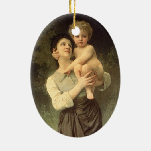 Broer en zuster van William Adolphe Bouguereau Keramisch Ornament (Achterkant)