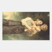 Broer en zuster van William Adolphe Bouguereau Rechthoekige Sticker (Voorkant)