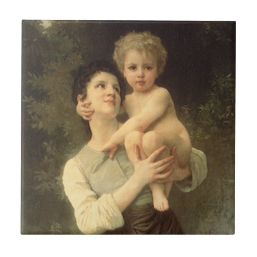 Broer en zuster van William Adolphe Bouguereau Tegeltje (Voorkant)