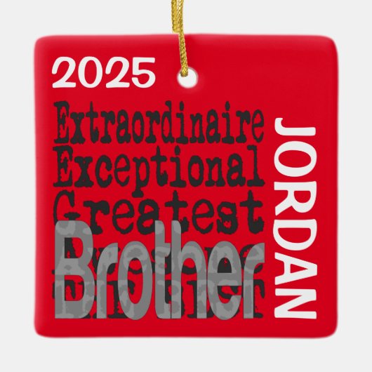 Broer Extraordinaire CUSTOM Keramisch Ornament (Voorkant)