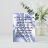 Broer gedicht - Blauwe zijde Briefkaart (Staand voorkant)