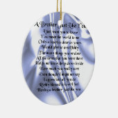 Broer gedicht - Blauwe zijde Keramisch Ornament (Rechts)