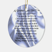 Broer gedicht - Blauwe zijde Keramisch Ornament (Links)