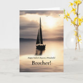Broer Gefeliciteerd Vaderdag met Zeilboot Kaart (Gele Bloem)