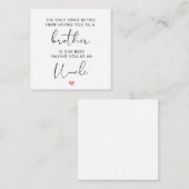 Broer gepromoveerd tot oom, zwangerschap onthullen notitiekaartje (Voorkant / Achterkant)