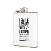 Broer glimlacht grappige cadeautjes voor broeders  heupfles (Links)