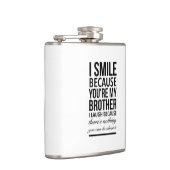 Broer glimlacht grappige cadeautjes voor broeders  heupfles (Rechts)