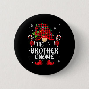 Broer Gnome bijpassende kerst Pyjama voor familie  Ronde Button 5,7 Cm