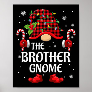Broer Gnome Matching Kerstmis PJS voor familie Poster