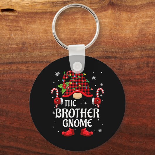 Broer Gnome Matching Kerstmis PJS voor familie Sleutelhanger (Voorkant)