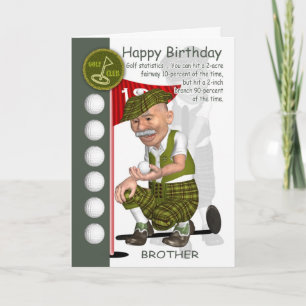 Broer Golfer Birthday Wenskaart met Humor Kaart