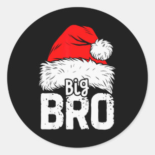Broer Grote Sinterklaas Kerst Familie Matching Pyj Ronde Sticker