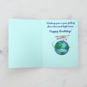 Broer Happy Birthday met vliegtuig Kaart (Binnen)