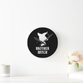 Broer heks grappig spooky matching halloween ronde klok (Huis)