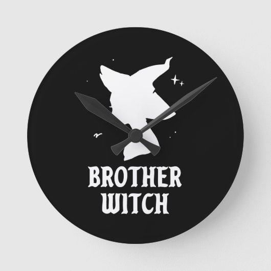 Broer heks grappig spooky matching halloween ronde klok (Voorkant)