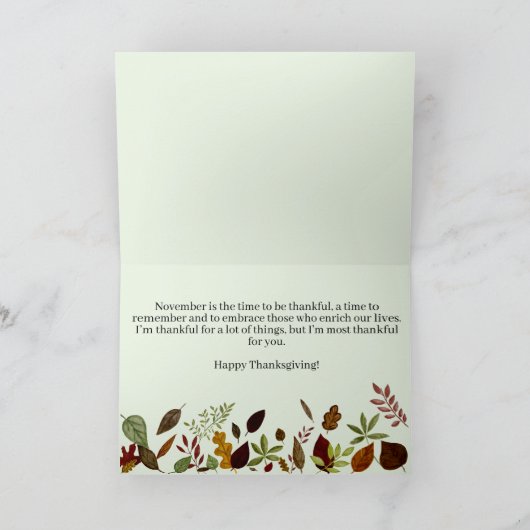 Broer Herfst Foliage Thanksgiving Card Kaart (Binnen)