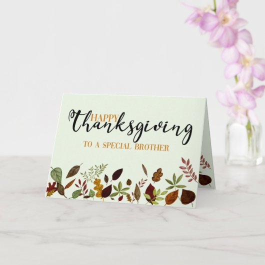 Broer Herfst Foliage Thanksgiving Card Kaart (Orchidee)