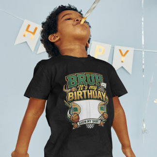 Broer Het Is Mijn Verjaardag Basketbal Bord Feestj Tri-Blend Shirt