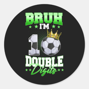 Broer ik ben dubbele cijfers voetbal 10e verjaarda ronde sticker