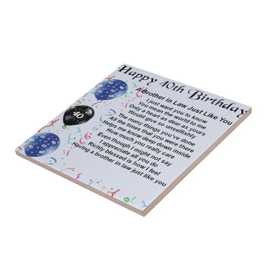 Broer in de Verjaardag van het Gedicht veertigste Tegeltje (Zijkant)