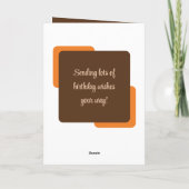 Broer in de wet, foto bruin oranje verjaardag kaart (Achterkant)