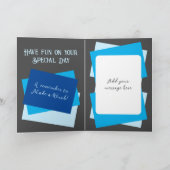 Broer in de wet foto naam grijze blauwe verjaardag kaart (Binnen)