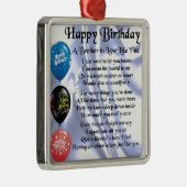 Broer in het rechtengedicht - Happy Birthday Metalen Ornament (Rechts)