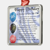 Broer in het rechtengedicht - Happy Birthday Metalen Ornament (Links)