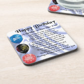 Broer in het rechtengedicht - Happy Birthday Onderzetter (Linkerzijde)