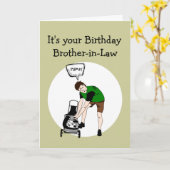 Broer-in-Law Birthday Funny Lawnmower Kaart (Gele Bloem)
