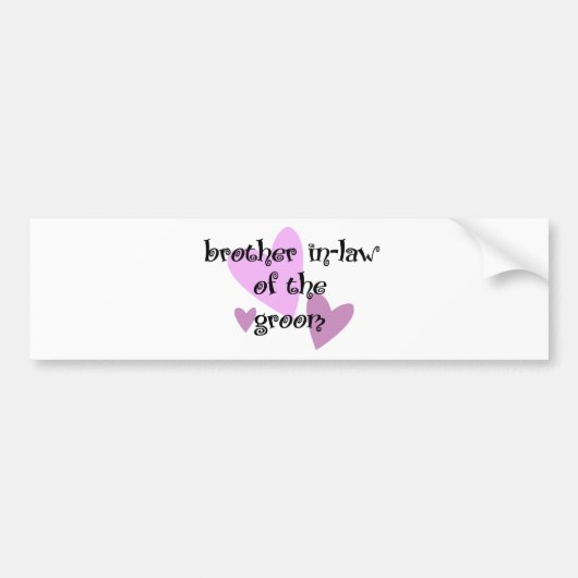 Broer in-law van de Groom Bumpersticker (Voorkant)