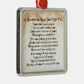 Broer in rechtsgedicht - Cream Metalen Ornament (Rechts)