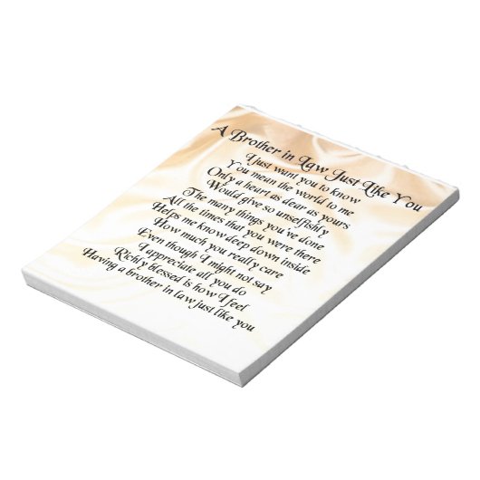 Broer in rechtsgedicht - Cream Notitieblok (Linkerzijde)