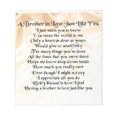 Broer in rechtsgedicht - Cream Notitieblok (Voorkant)