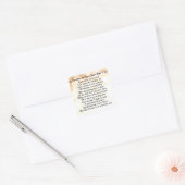 Broer in rechtsgedicht - Cream Vierkante Sticker (Envelop)
