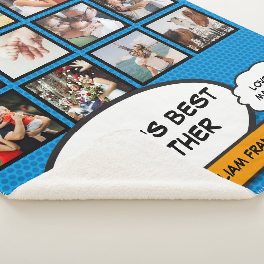 Broer Leuk Koel Stripboek Blauwe Moderne Fotocolla Sherpa Deken (3/4)